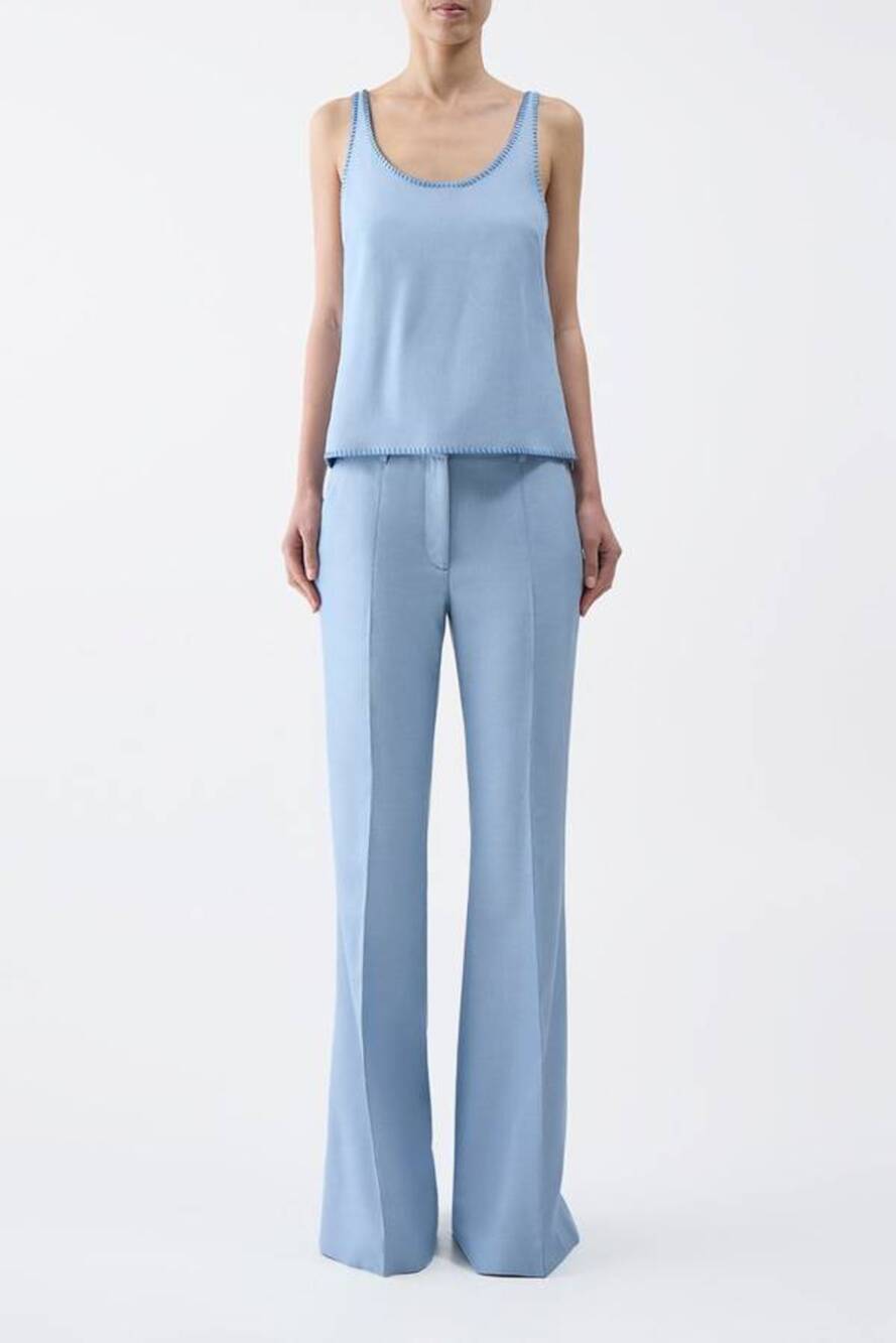 Gabriela Hearst Muriel Tank Top in Stone Blue 38 US 2